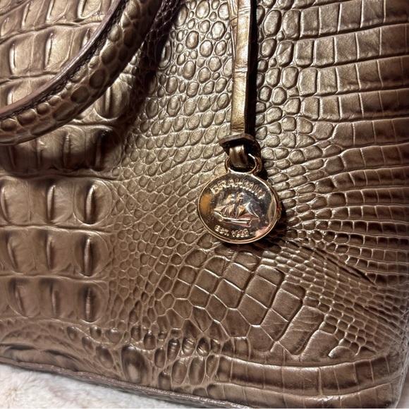 ✨Brahmin Duxbury Dome Satchel Pewter Melbourne Genuine Leather NWT✨ - Picture 3 of 7